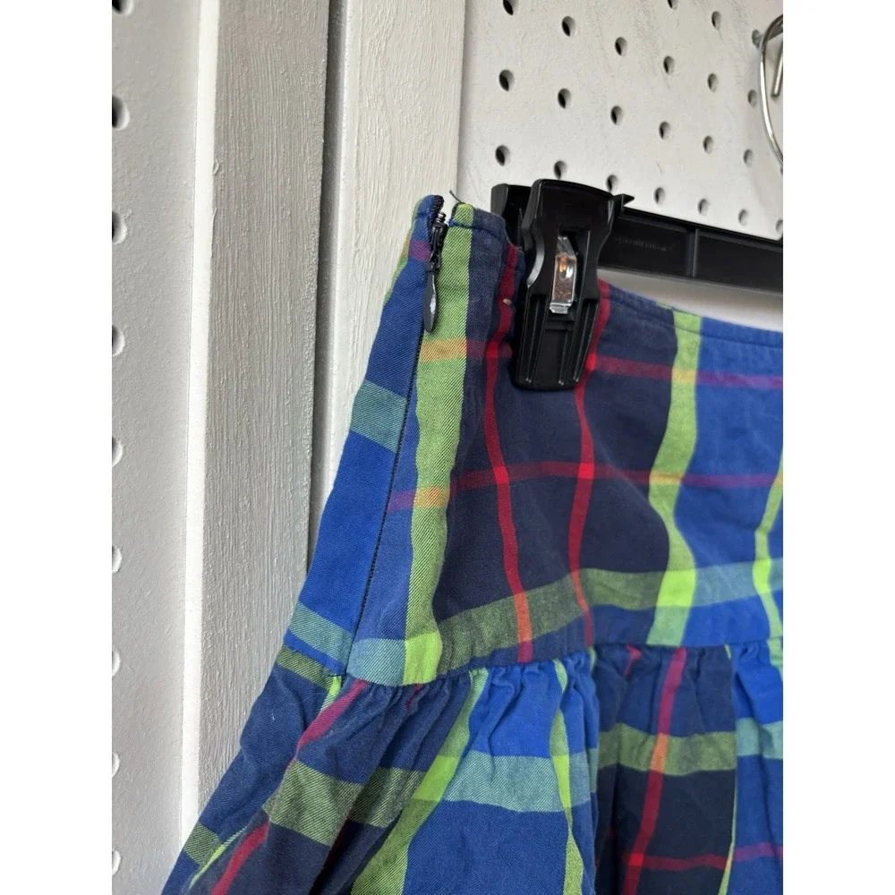 Hollister Micro‎ Mini Skirt Women Size 3 Blue Green Plaid Y2K Pleated Vintage